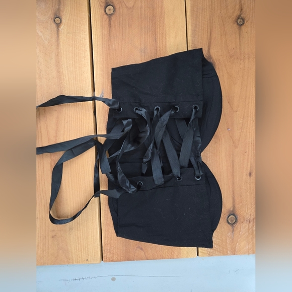 Shein Black Lace-Up back bustier top size small - Picture 2 of 3